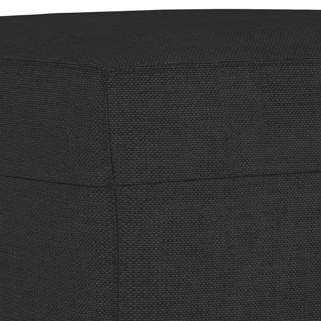 4 Piece Sofa Set with Pillows Black Fabric
