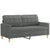 2 Piece Sofa Set with Cushions Dark Grey Fabric