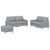 3 Piece Sofa Set with Cushions Light Grey Fabric