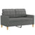 3 Piece Sofa Set with Cushions Dark Grey Fabric