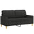 2 Piece Sofa Set with Pillows Black Fabric