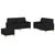 3 Piece Sofa Set with Pillows Black Fabric