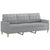 2 Piece Sofa Set with Cushions Light Grey Fabric