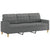 2 Piece Sofa Set with Cushions Dark Grey Fabric