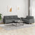 2 Piece Sofa Set with Cushions Dark Grey Fabric