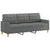 2 Piece Sofa Set with Pillows Dark Grey Fabric