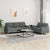 2 Piece Sofa Set with Pillows Dark Grey Fabric