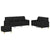 3 Piece Sofa Set with Pillows Black Fabric