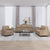 3 Piece Sofa Set with Cushions Cappuccino Faux Leather