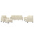 4 Piece Sofa Set with Cushions Cream Faux Leather