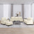 4 Piece Sofa Set with Cushions Cream Faux Leather