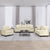 3 Piece Sofa Set with Pillows Cream Faux Leather