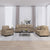 3 Piece Sofa Set with Pillows Cappuccino Faux Leather