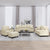 4 Piece Sofa Set with Pillows Cream Faux Leather