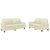 2 Piece Sofa Set with Cushions Cream Faux Leather