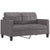 2 Piece Sofa Set with Cushions Grey Faux Leather