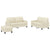 3 Piece Sofa Set with Cushions Cream Faux Leather