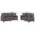 2 Piece Sofa Set with Pillows Grey Faux Leather