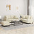 3 Piece Sofa Set with Pillows Cream Faux Leather