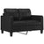 2 Piece Sofa Set with Cushions Black Faux Leather