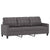 3 Piece Sofa Set with Cushions Grey Faux Leather