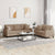 2 Piece Sofa Set with Pillows Cappuccino Faux Leather