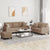 3 Piece Sofa Set with Pillows Cappuccino Faux Leather