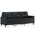 3 Piece Sofa Set with Cushions Black Faux Leather