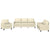 3 Piece Sofa Set with Cushions Cream Faux Leather
