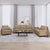 3 Piece Sofa Set with Cushions Cappuccino Faux Leather