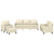 4 Piece Sofa Set with Cushions Cream Faux Leather
