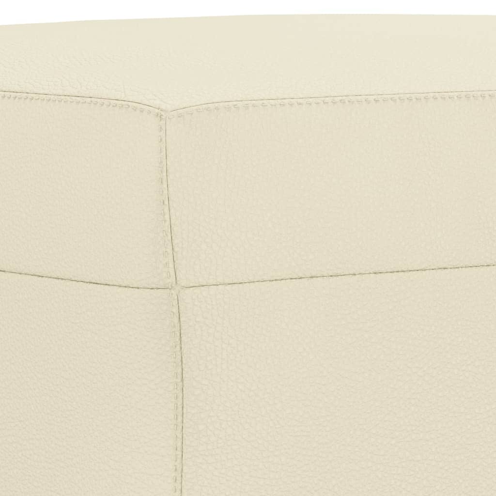 3 Piece Sofa Set with Cushions Cream Faux Leather