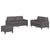 3 Piece Sofa Set with Cushions Grey Faux Leather