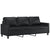 2 Piece Sofa Set with Cushions Black Faux Leather