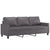 2 Piece Sofa Set with Cushions Grey Faux Leather