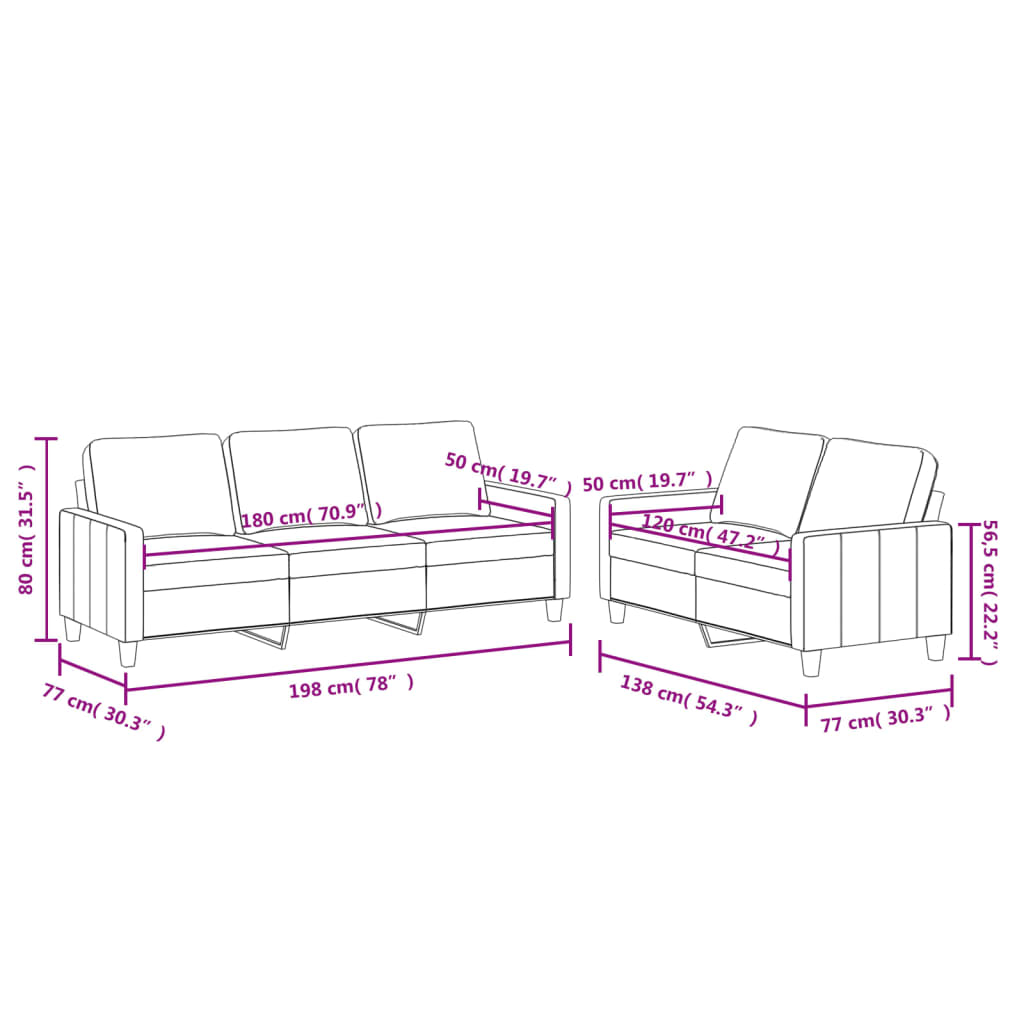 2 Piece Sofa Set with Cushions Cappuccino Faux Leather