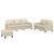 3 Piece Sofa Set with Cushions Cream Faux Leather