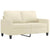 3 Piece Sofa Set with Cushions Cream Faux Leather