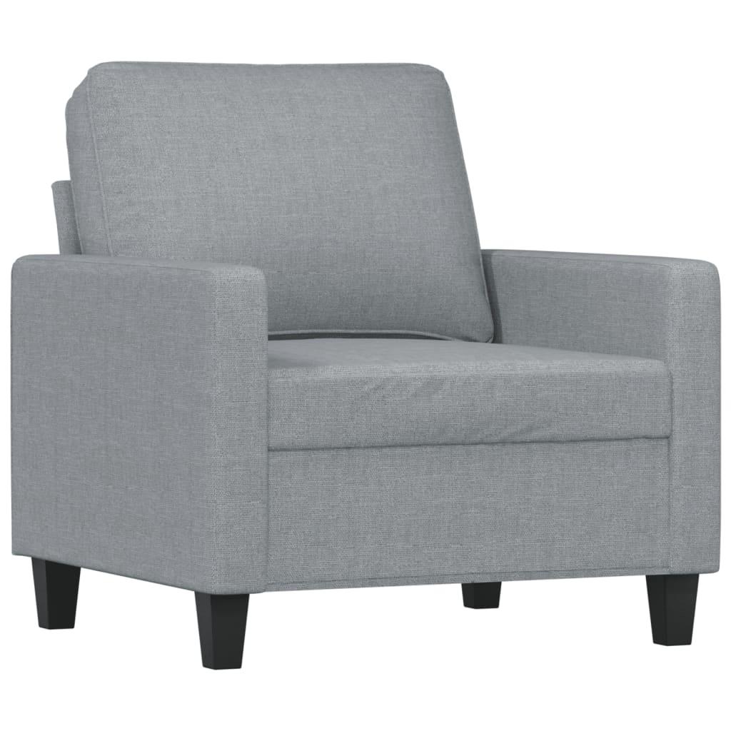 3 Piece Sofa Set with Cushions Light Grey Fabric