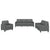 3 Piece Sofa Set with Cushions Dark Grey Fabric