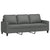3 Piece Sofa Set with Cushions Dark Grey Fabric