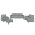 4 Piece Sofa Set with Cushions Light Grey Fabric