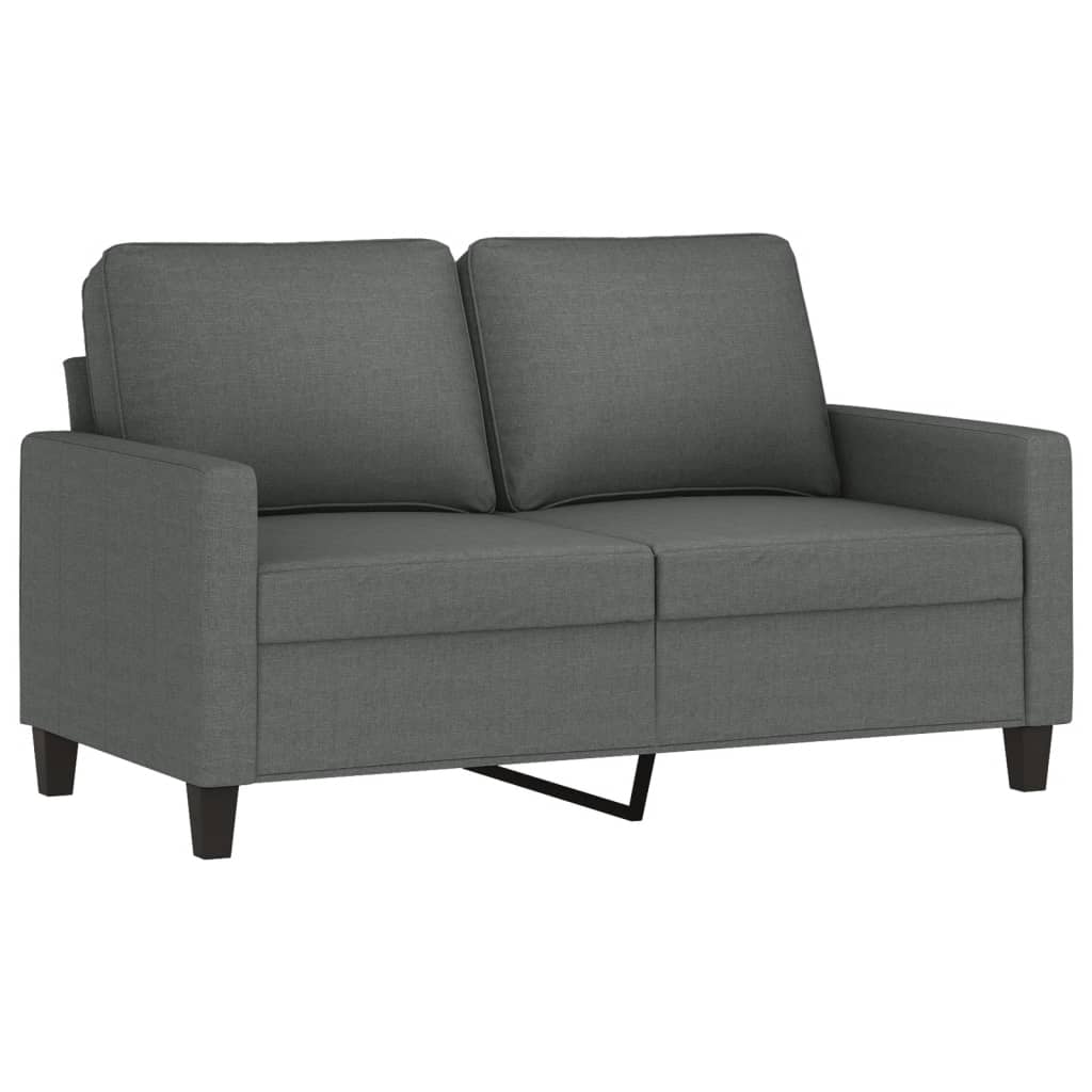 4 Piece Sofa Set with Cushions Dark Grey Fabric