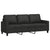 4 Piece Sofa Set with Cushions Black Fabric