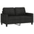 2 Piece Sofa Set with Cushions Black Fabric