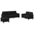 3 Piece Sofa Set with Cushions Black Fabric