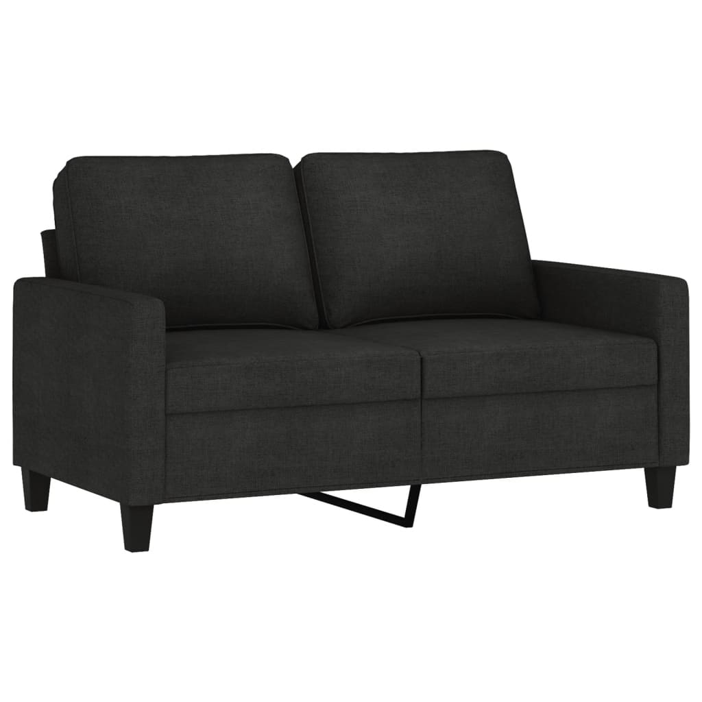 3 Piece Sofa Set with Cushions Black Fabric