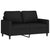 3 Piece Sofa Set with Cushions Black Velvet