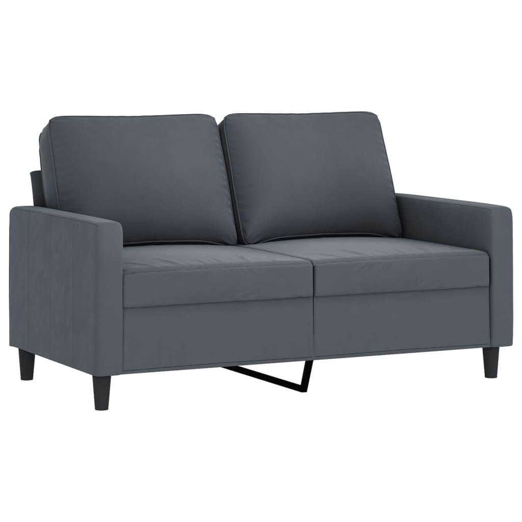 3 Piece Sofa Set with Cushions Dark Grey Velvet