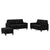 3 Piece Sofa Set with Cushions Black Velvet